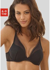 s.Oliver Damen Push-up-BH "Charlotte", Gr. 70, schwarz, Microtouch, Tüll, Obermaterial: 60% Polyamid, 35% Polyester, 5% Elasthan, modisch, BHs, in