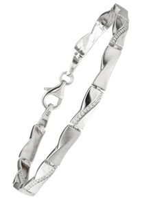 Jobo Damen Armband, Silber 925 (Sterlingsilber), silber, Silber 925 (Sterlingsilber), Armbänder, 925 Silber mit 55 Zirkonia 19 cm