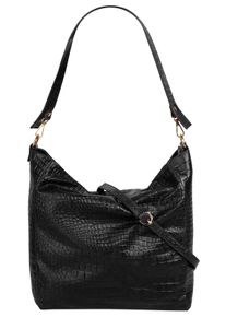 Samantha Look Damen Shopper, schwarz, Leder, Reptilienprägung, Taschen, echt Leder, Made in Italy