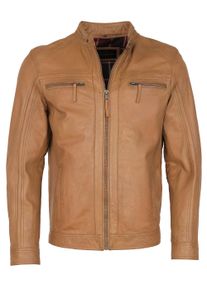 JCC Herren Bikerjacke "EL101", braun, Gr. 50, Obermaterial: 100% Leder, Schaf / Futter: 100% Polyester, Jacken