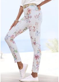 Lascana Damen 7/8-Jeggings, bunt, modisch, Gr. 36, bedruckt, Denim/Jeans, Obermaterial: 67% Baumwolle, 29% Polyester, 4% Elasthan, Hosen, mit