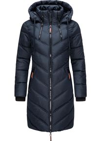 Marikoo Damen Wintermantel "Armasa", blau, modisch, Gr. S, 100% Polyester, Mäntel, modischer Damen Winter Steppmantel mit Kapuze