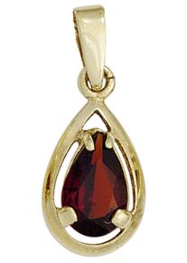 Jobo Damen Ketten-Anhänger "Anhänger Tropfen", Gelbgold 333, gold, Gelbgold 333, Schmuckanhänger, 333 Gold mit Granat