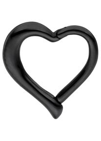 Jobo Damen Nasenpiercing, schwarz, Edelstahl, Piercings, Segmentring Herz Edelstahl