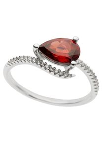Firetti Damen Diamantring "Schmuck Geschenk Gold 333 Damenring Goldring Diamant", 19, 0,12 ct P2 = erkennbare Einschlüsse, Weißgold 333-Diamanten,