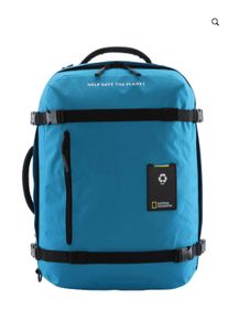 Cityrucksack "OCEAN", National Geographic, blau, Kunstfaser, klassisch, Rucksäcke, aus recycelten PET-Flaschen