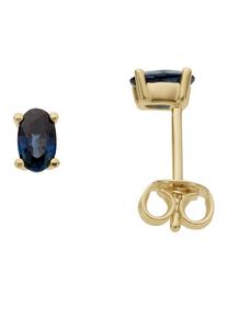 Firetti Damen Paar Ohrstecker "Schmuck Geschenk Gold 333 Ohrschmuck Farbstein Edelstein Saphir", Gelbgold 333, gold, Gelbgold 333, Ohrringe, mit