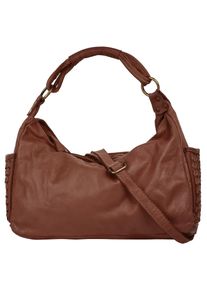 Samantha Look Damen Henkeltasche, braun, Leder, vintage, Taschen, echt Leder, Made in Italy
