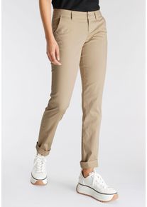 AJC Damen Chinohose, beige, casual, Gr. 38, unifarben, Web, Obermaterial: 97% Baumwolle, 3% Elasthan, Hosen, in lässiger Form mit Pattentaschen