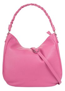Samantha Look Damen Henkeltasche, pink, Leder, unifarben, leicht glänzend, Taschen, echt Leder, Made in Italy