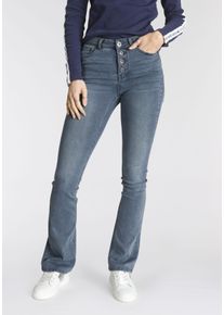 Arizona Damen Bootcut-Jeans "Ultra Stretch", blau, modisch, Gr. 34, leichte Abriebeffekte, Denim/Jeans, Obermaterial: 63% Baumwolle, 32% Polyester,