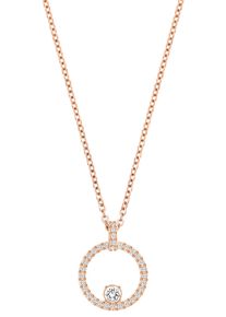 Swarovski Damen Kette mit Anhänger "CREATIVITY CIRCLE, WEISS, ROSÈ VERGOLDUNG, 5202446", Metall, L: 43cm, rosa, Metall, Halsketten, mit Swarovski