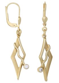 Jobo Damen Paar Ohrhänger "Ohrringe mit Zirkonia", Gelbgold 375, gelb, Gelbgold 375, Ohrringe, 375 Gold