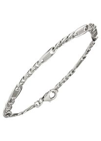Jobo Damen Silberarmband, Silber 925 (Sterlingsilber), silber, Silber 925 (Sterlingsilber), Armbänder, Panzer-Steg-Armband 925 Silber 21 cm