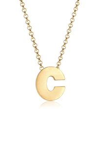 Elli Damen Kette mit Anhänger "Buchstabe C Initialen Trend Minimal 925 Silber", 45, Silber 925 (Sterlingsilber), L: 45cm, gold, Silber 925