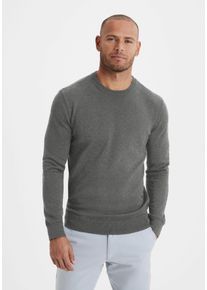 H.I.S. H.I.S Herren Strickpullover, grau, casual, Gr. S, meliert, Feinstrick, Obermaterial: 60% Baumwolle, 40% Polyester, Pullover, Regular Fit, Langarm,