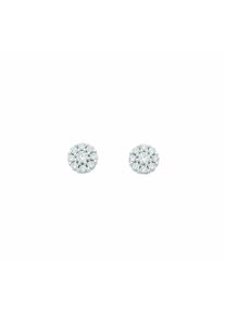 Adelia´s ADELIA ́S Damen Paar Ohrhänger "1 Paar 333 Weißgold Ohrringe / Ohrstecker mit Zirkonia", Damen, Weißgold 333, silber, Weißgold 333, Ohrringe, 333 Gold