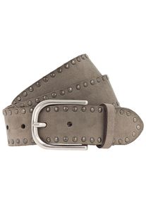 H.I.S. H.I.S Damen Ledergürtel, grau, casual,modisch, Gr. 85, Leder, Gürtel, Veloursledergürtel