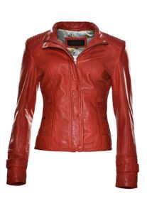 JCC Damen Lederjacke "31020360", rot, Gr. 46, Oberstoff: 100% Lammnappa-Leder / Futter. 100% Polyester / Ärmelfutter: 100% Polyester, Jacken