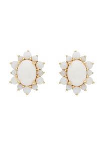Vivance Damen Paar Ohrstecker "Opal", Gelbgold 375, weiß, Gelbgold 375, Ohrringe