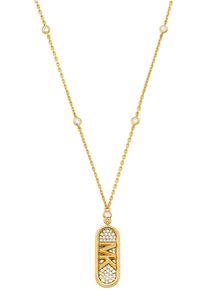 Michael Kors Damen Kette mit Anhänger "Schmuck Geschenk Silber 925 Halsschmuck PAVÉ EMPIRE LINK, MKC1729CZ", Silber 925 (Sterlingsilber), L: 45,5cm,