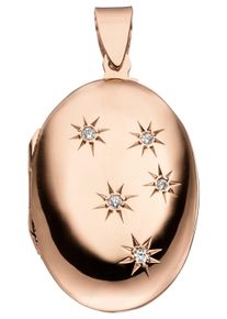 Jobo Damen Medallion-Anhänger "Anhänger Medaillon oval", Silber 925 (Sterlingsilber), rosa, Silber 925 (Sterlingsilber), Schmuckanhänger, 925 Silber