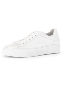 Gabor Damen Plateausneaker "FLORENZ", Gr. 36, weiß, Kalbsleder, sportlich, Schuhe, mit OPTIFIT-Wechselfußbett, Freizeitschuh, Halbschuh, Schnürschuh