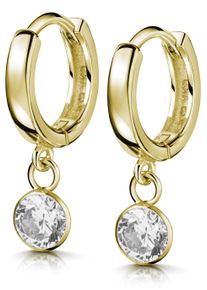 Firetti Mädchen Paar Creolen "Schmuck Geschenk Silber 925 Glitzer Ohrschmuck Geschenk", Silber 925 (Sterlingsilber), gold, Silber 925