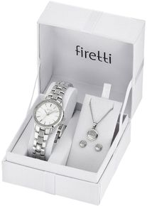 Firetti Damen Quarzuhr, silber, Armbanduhren, Armbanduhr, Damenuhr, Glassteine, Geschenkidee