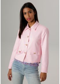 Damen Kurzblazer, rosa, elegant, Gr. 36, Aniston SELECTED, unifarben, Web, Obermaterial: 95% Polyester, 5% Elasthan. Futter: 100% Polyester, Blazer,