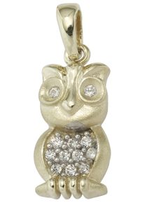 Jobo Damen Ketten-Anhänger "Anhänger Eule", Gelbgold 333, gold, Gelbgold 333, Schmuckanhänger, 333 Gold mit Zirkonia