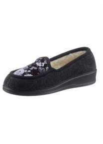 Schawos Damen Hausschuh, Gr. 38, grau, Textil, Schuhe