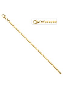 Jobo Damen Goldarmband, Gelbgold 585, gelb, Gelbgold 585, Armbänder, Ankerarmband 585 Gold diamantiert 21 cm