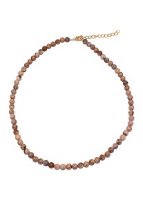 Firetti Damen Collier "Schmuck Geschenk Halsschmuck Halskette Farbstein Edelstein Jaspis", Messing-Nylon, L: 50cm, braun, Messing, Nylon, Halsketten,