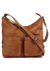 Bodenschatz Damen Umhängetasche, braun, Leder, unifarben, leicht glänzend, Taschen, echt Leder