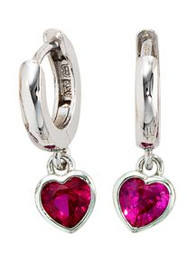 Jobo Damen Paar Creolen "Ohrringe Herz", Silber 925 (Sterlingsilber), silber, Silber 925 (Sterlingsilber), Ohrringe, 925 Silber mit Zirkonia