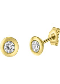 Firetti Damen Paar Ohrstecker "Schmuck Geschenk, Ohrringe Solitär, Gold 375", Gelbgold 375, gold, Gelbgold 375, Ohrringe, mit Zirkonia (synth.)