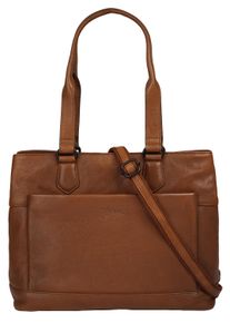 XZONE X-ZONE Damen Laptoptasche "RFID", braun, Leder, unifarben, leicht glänzend, Taschen, echt Leder
