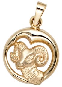 Jobo Damen Sternzeichen-Anhänger "Sternzeichen Widder", Gelbgold 375, gelb, Gelbgold 375, Schmuckanhänger, 375 Gold