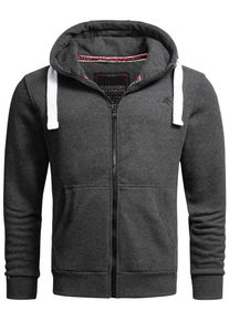 Herren Sweatjacke "ASVinzent", grau, Gr. M, Alessandro Salvarini, Obermaterial: 65% Baumwolle, 35% Polyester, Sweatjacken, warmer Hoodie