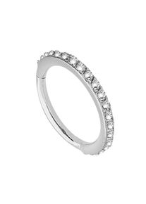 Adelia´s ADELIA ́S Damen Dehnschnecke "Piercing Ohrpiercing", silber, modisch, Chirurgiestahl, Piercings, Mit vielen gefassten Steinen, vertikal