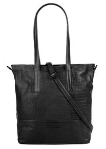 Betty Barclay Damen Shopper, schwarz, Leder, Reptilienprägung, Taschen, echt Leder
