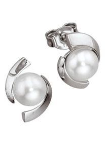 Jobo Damen Perlenohrringe, Weißgold 333-Perlen, weiß, Weißgold 333, Perlen, Ohrringe, 333 Weißgold mit Süßwasser-Zuchtperlen
