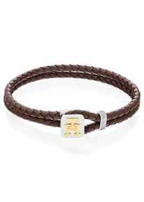 Tommy Hilfiger Herren Armband "Schmuck Edelstahl Armschmuck Lederarmband", Leder-Edelstahl, braun, Leder, Edelstahl, Armbänder