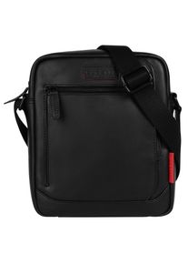 Bugatti Damen Umhängetasche "CLARK", schwarz, Leder, unifarben, leicht glänzend, Taschen, echt Leder