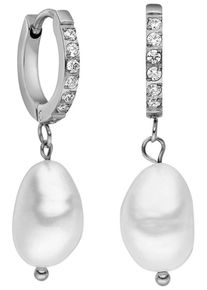 PURELEI Damen Paar Creolen "Schmuck Geschenk Malahi Ohrringe, 2024-Earring-Malahi", Edelstahl-Perlen, weiß, Edelstahl, Perlen, Ohrringe, Made in