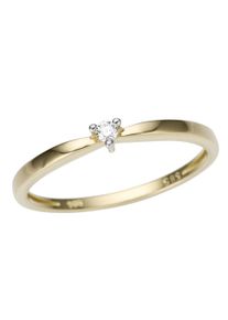 Firetti Damen Goldring "Schmuck Geschenk Gold 333 massiv", 18, 0,04 ct P2 = erkennbare Einschlüsse, Gelbgold 333-Diamanten, 2,7mm, weiß, Gelbgold