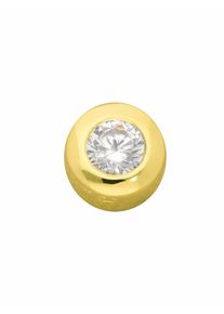 Adelia´s ADELIA ́S Damen Ketten-Anhänger "925 Silber Anhänger mit Zirkonia Ø 7 mm", mit Zirkonia, Silber 925 (Sterlingsilber), gold, Silber 925
