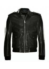 JCC Herren Bikerjacke "31020353", schwarz, Gr. 50, Obermaterial: 100% Leder, Lamm / Futter: 100% Polyester / Strick: 100% Polyester / Ärmelfutter:
