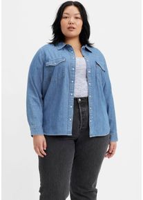 LEVI'S® PLUS LEVI'S PLUS Damen Jeansbluse "ESSENTIAL WESTERN", blau, modisch, Gr. 4XL, Denim/Jeans, Obermaterial: 100% Baumwolle, Blusen, mit zwei Brusttaschen